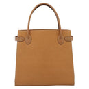 BURBERRY Hand Bag Leather Beige Gold Auth ep14806-2