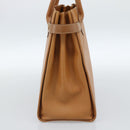 BURBERRY Hand Bag Leather Beige Gold Auth ep14806-4