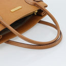 BURBERRY Hand Bag Leather Beige Gold Auth ep14806-7