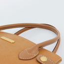 BURBERRY Hand Bag Leather Beige Gold Auth ep14806-8