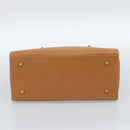 BURBERRY Hand Bag Leather Beige Gold Auth ep14806-5