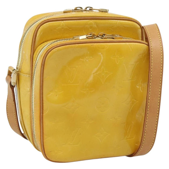 LOUIS VUITTON Monogram Vernis Wooster Bag Lime Yellow M91075 LV Auth ep14811