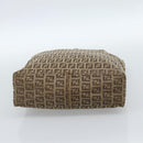 FENDI Zucchino Canvas Hand Bag Beige Silver Auth ep14812-10