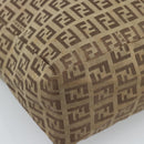 FENDI Zucchino Canvas Hand Bag Beige Silver Auth ep14812-12