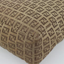 FENDI Zucchino Canvas Hand Bag Beige Silver Auth ep14812-13