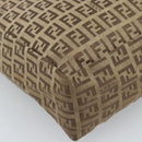 FENDI Zucchino Canvas Hand Bag Beige Silver Auth ep14812-14
