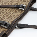 FENDI Zucchino Canvas Hand Bag Beige Silver Auth ep14812-21