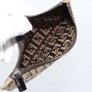 FENDI Zucchino Canvas Hand Bag Beige Silver Auth ep14812-24