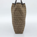 FENDI Zucchino Canvas Hand Bag Beige Silver Auth ep14812-4
