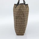 FENDI Zucchino Canvas Hand Bag Beige Silver Auth ep14812-5