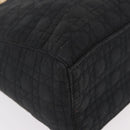 Christian Dior Lady Dior Canage Hand Bag Canvas Black Gold Auth ep14813-9