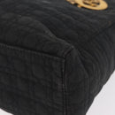 Christian Dior Lady Dior Canage Hand Bag Canvas Black Gold Auth ep14813-14