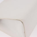 FENDI Clutch Bag Leather White Silver Auth ep14814-10