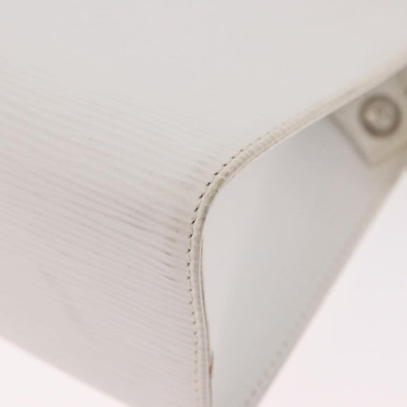 FENDI Clutch Bag Leather White Silver Auth ep14814