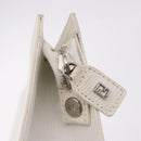 FENDI Clutch Bag Leather White Silver Auth ep14814-12