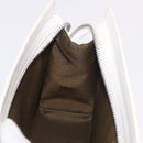 FENDI Clutch Bag Leather White Silver Auth ep14814-16