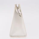 FENDI Clutch Bag Leder Weiß Silber Auth ep14814-3