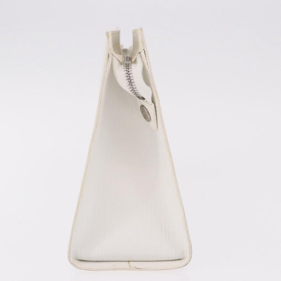 FENDI Clutch Bag Leder Weiß Silber Auth ep14814