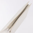 FENDI Clutch Bag Leather White Silver Auth ep14814-6