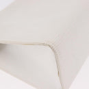 FENDI Clutch Bag Leather White Silver Auth ep14814-8