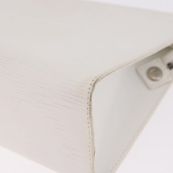 FENDI Clutch Bag Leather White Silver Auth ep14814