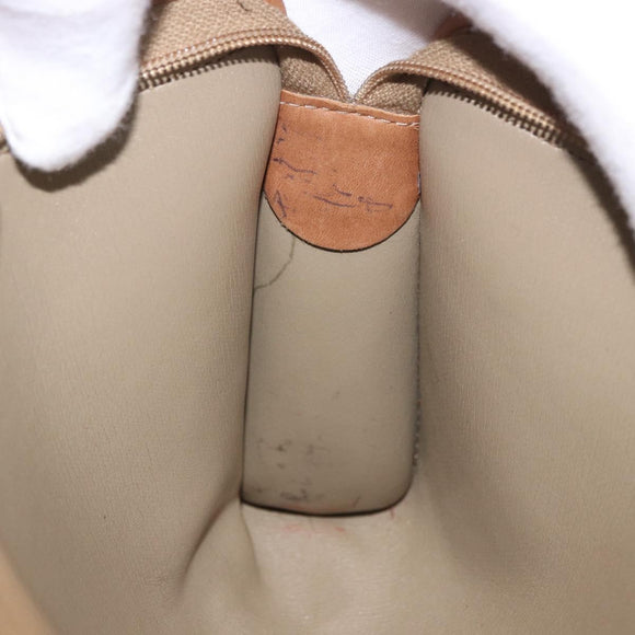 Christian Dior Honeycomb Canvas Clutch Tas PVC Beige Auth ep14816