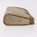 Christian Dior Honeycomb Canvas Clutch Tas PVC Beige Auth ep14816-3