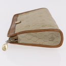 Christian Dior Honeycomb Canvas Clutch Tas PVC Beige Auth ep14816-4