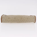 Christian Dior Honeycomb Canvas Clutch Tas PVC Beige Auth ep14816-6