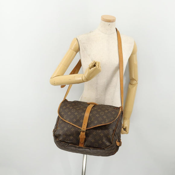 LOUIS VUITTON Monogram Saumur 35 Shoulder Bag M42254 LV Auth ep14817