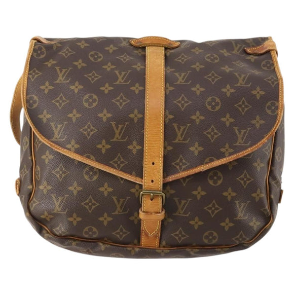 LOUIS VUITTON Monogram Saumur 35 Shoulder Bag M42254 LV Auth ep14817