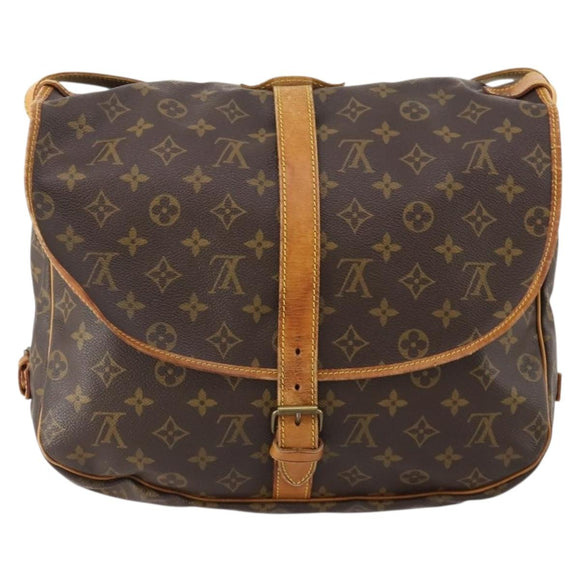 LOUIS VUITTON Monogram Saumur 35 Shoulder Bag M42254 LV Auth ep14817