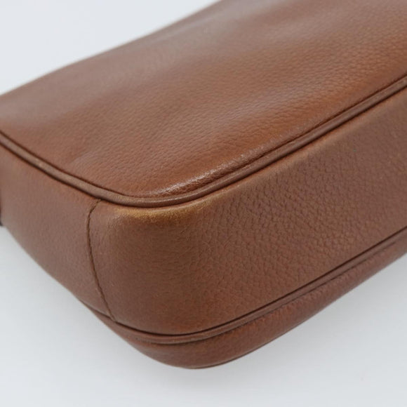 Burberrys Shoulder Bag Leather Brown Gold Auth ep14819
