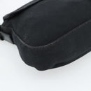 FENDI Mamma Baguette Shoulder Bag Cotton jersey Black Silver Auth ep14820-14