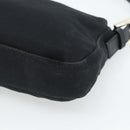 FENDI Mamma Baguette Shoulder Bag Cotton jersey Black Silver Auth ep14820-15