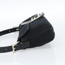 FENDI Mamma Baguette Shoulder Bag Cotton jersey Black Silver Auth ep14820-3