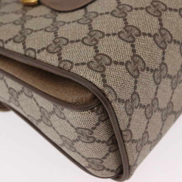 GUCCI GG Supreme Hand Bag PVC Beige Gold 116 02 080 Auth ep14821