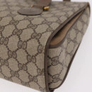 GUCCI GG Supreme Hand Bag PVC Beige Gold 116 02 080 Auth ep14821-17