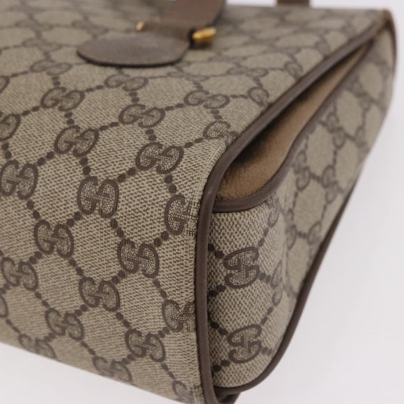 GUCCI GG Supreme Hand Bag PVC Beige Gold 116 02 080 Auth ep14821