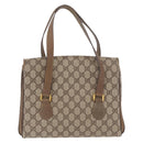 GUCCI GG Supreme Hand Bag PVC Beige Gold 116 02 080 Auth ep14821-2