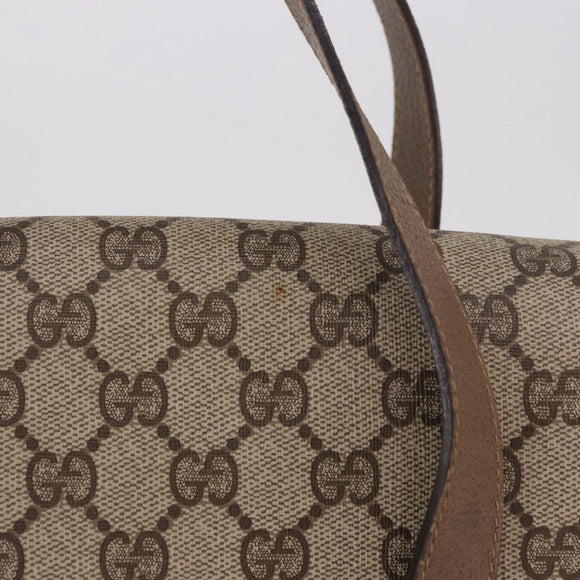 GUCCI GG Supreme Hand Bag PVC Beige Gold 116 02 080 Auth ep14821