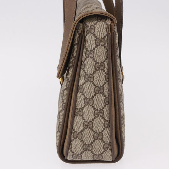 GUCCI GG Supreme Hand Bag PVC Beige Gold 116 02 080 Auth ep14821