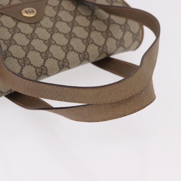 GUCCI GG Supreme Hand Bag PVC Beige Gold 116 02 080 Auth ep14821