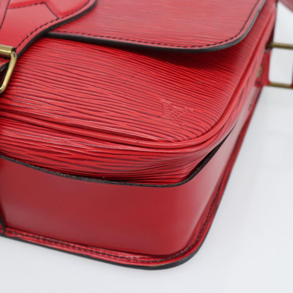 LOUIS VUITTON Epi Cartouchiere MM Shoulder Bag Red M52247 LV Auth ep14826