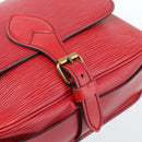 LOUIS VUITTON Epi Cartouchiere MM Shoulder Bag Red M52247 LV Auth ep14826-18