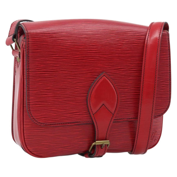 LOUIS VUITTON Epi Cartouchiere MM Shoulder Bag Red M52247 LV Auth ep14826