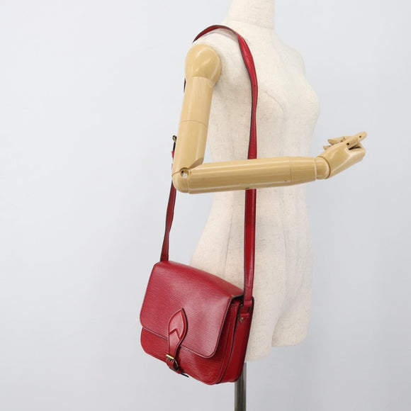 LOUIS VUITTON Epi Cartouchiere MM Shoulder Bag Red M52247 LV Auth ep14826