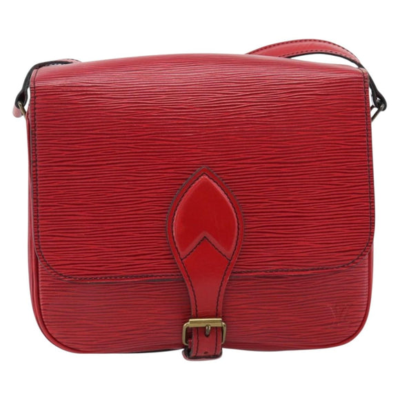 LOUIS VUITTON Epi Cartouchiere MM Shoulder Bag Red M52247 LV Auth ep14826
