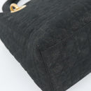 Christian Dior Lady Dior Canage Hand Bag Canvas Black Gold Auth ep14827-16
