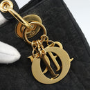 Christian Dior Lady Dior Canage Hand Bag Canvas Black Gold Auth ep14827-17